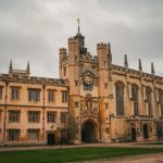 A classic view of a historic Oxford University building with gothic architecture.